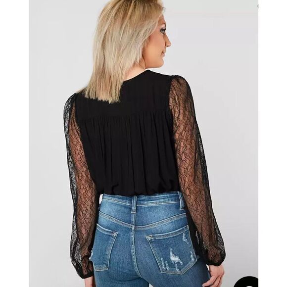 BRAND NEW - Mustard Seed by Buckle Women’s L Woven V-Neck Bodysuit - Picture 2 of 12